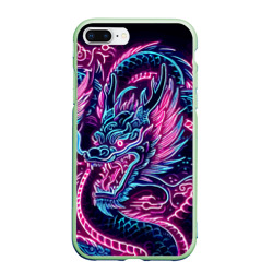 Чехол для iPhone 7Plus/8 Plus матовый Neon Japanese dragon - irezumi