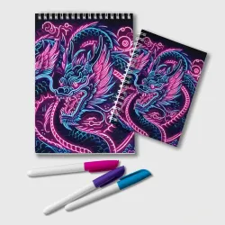 Блокнот Neon Japanese dragon - irezumi