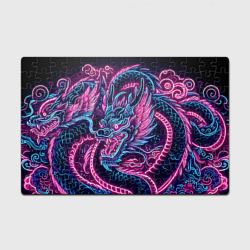 Головоломка Пазл магнитный 126 элементов Neon Japanese dragon - irezumi