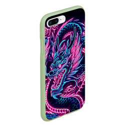 Чехол для iPhone 7Plus/8 Plus матовый Neon Japanese dragon - irezumi - фото 2