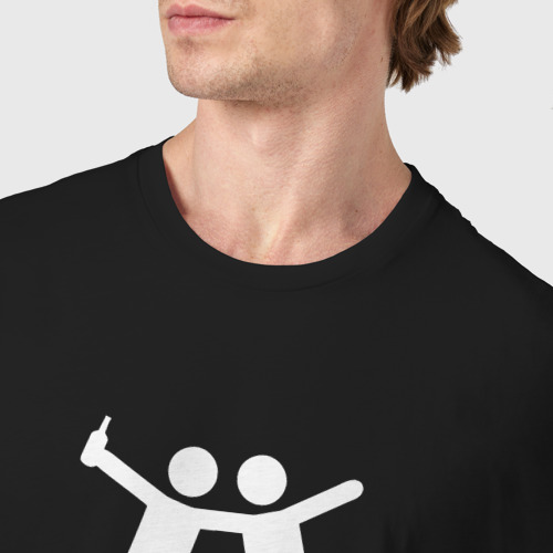 Мужская футболка хлопок Лучшие друзья в беде не бросят, цвет черный - фото 6
