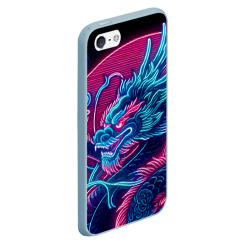 Чехол для iPhone 5/5S матовый Свирепый японский дракон - ирезуми - фото 2
