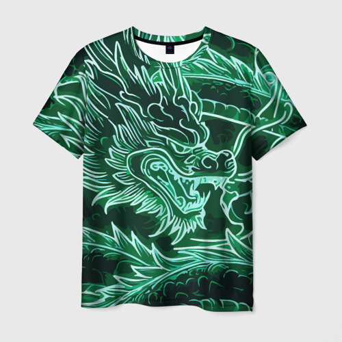 Мужская футболка 3D Неоновый дракон - ирезуми, цвет 3D печать