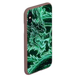 Чехол для iPhone XS Max матовый Неоновый дракон - ирезуми - фото 2