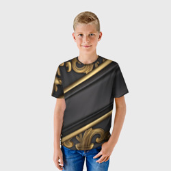 Детская футболка 3D Лепнина объемные узоры золотые - фото 2