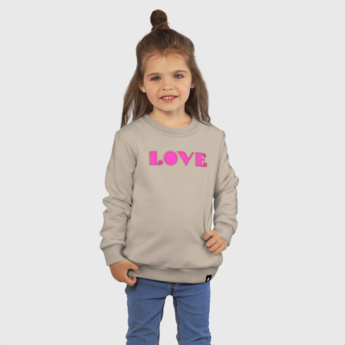 Детский свитшот хлопок С надписью Love , цвет миндальный - фото 3