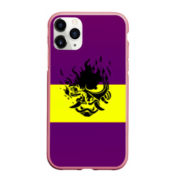 Чехол для iPhone 11 Pro Max матовый Cyberpunk 2077 stripes