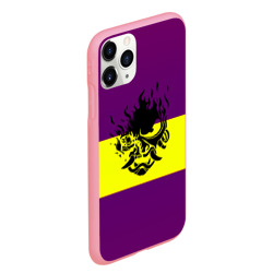 Чехол для iPhone 11 Pro Max матовый Cyberpunk 2077 stripes - фото 2