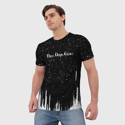 Мужская футболка 3D Three days grace rock band, цвет 3D печать - фото 3