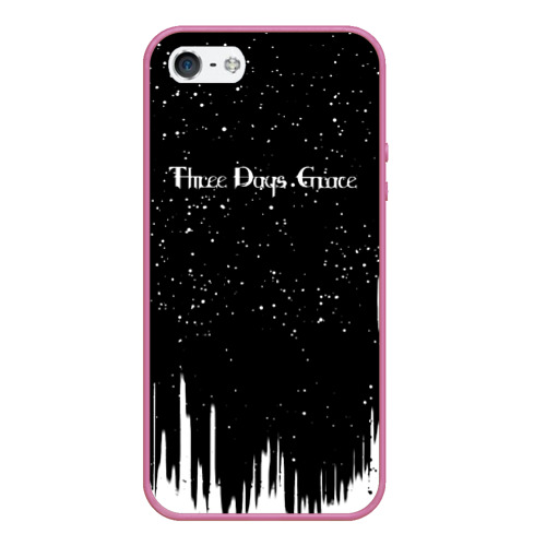 Чехол для iPhone 5/5S матовый Three days grace rock band, цвет малиновый