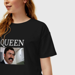 Женская футболка хлопок Oversize Queen - Mimino мем - фото 2