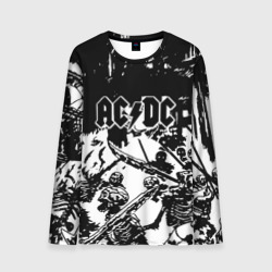 Мужской лонгслив 3D AC DC metall rock poster skull