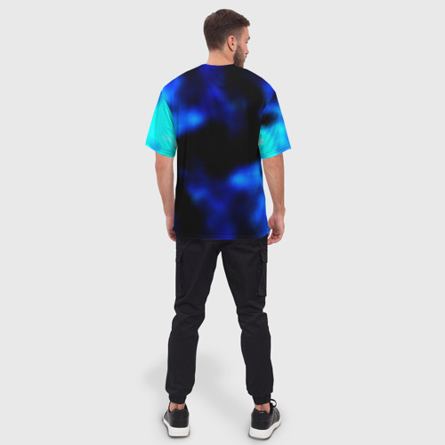 Мужская футболка oversize 3D Stalker flame, цвет 3D печать - фото 4