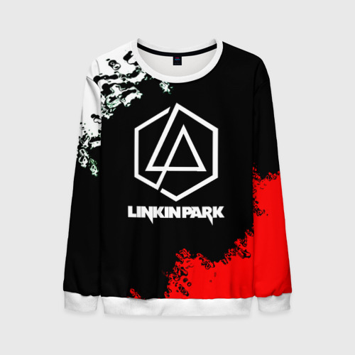 Мужской свитшот 3D Linkin park краски, цвет белый