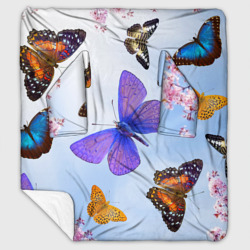 Бабочки на небесном фоне – Плед с рукавами с принтом купить