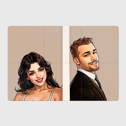 Магнитный плакат 3Х2 Серкан и Эда арт-портреты у двери