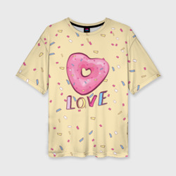 Пончик с любовью – Женская футболка oversize 3D с принтом купить со скидкой в -50%