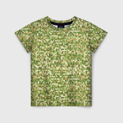 Детская футболка 3D В зеленых тонах вязаный трикотажный однотонный узор