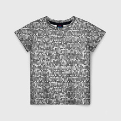 Детская футболка 3D Узор серого вязанного трикотажа меланж
