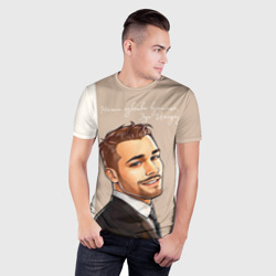 Мужская футболка 3D Slim Серкан Болат - арт-портрет - фото 2