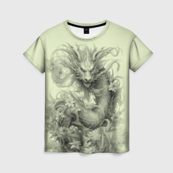 Дракон танцует в цветочных кустах – Женская футболка 3D с принтом купить со скидкой в -26%