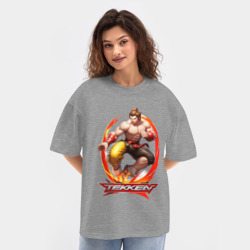 Женская футболка Oversize хлопок texturе Логотип к игре Tekken - фото 2