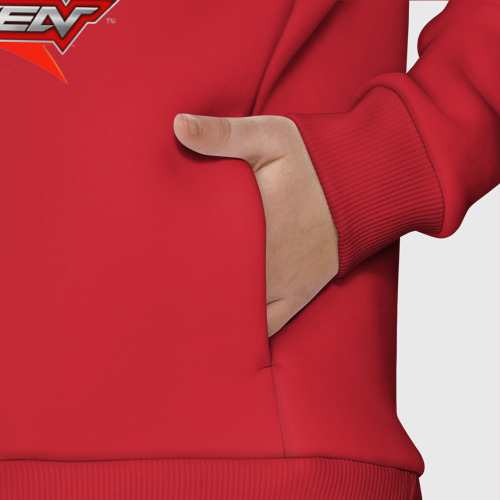 Детское худи Oversize хлопок Логотип к игре Tekken, цвет красный - фото 8