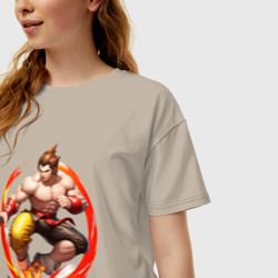 Женская футболка хлопок Oversize Логотип к игре Tekken - фото 2