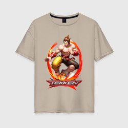 Женская футболка хлопок Oversize Логотип к игре Tekken