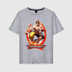 Женская футболка хлопок Oversize Логотип к игре Tekken