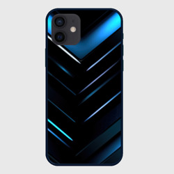 Синее  неоновое    свечение  геометрическая   темная  абстракция – Чехол для iPhone 12 Mini с принтом купить