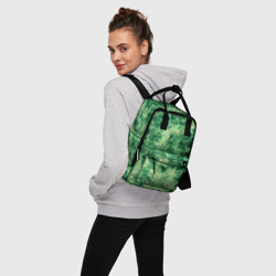 Женский рюкзак 3D Шкура рептилии ярко зелёного цвета - фото 2