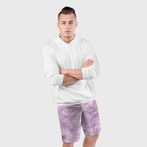 Мужские шорты спортивные с принтом Кожа розовой рептилии, фото #4
