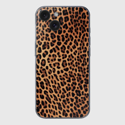 Чехол для iPhone 15 силиконовый с защитой камеры Цвет дикого леопарда