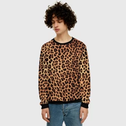 Мужской свитшот 3D Цвет дикого леопарда  - фото 2