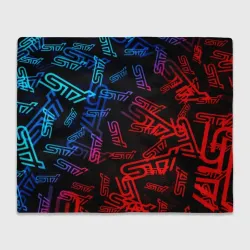 Плед 3D Subaru neon logo steel sport