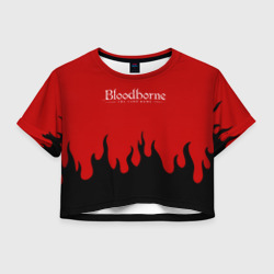 Женская футболка Crop-top 3D Bloodborne souls game flame