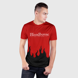Мужская футболка 3D Slim Bloodborne souls game flame - фото 2