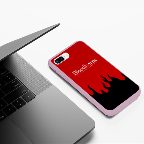 Чехол для iPhone 7Plus/8 Plus матовый Bloodborne souls game flame, цвет розовый - фото 5