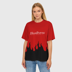 Женская футболка oversize 3D Bloodborne souls game flame - фото 2
