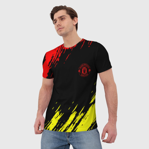 Мужская футболка 3D Манчестер юнайтед краски спортивные, цвет 3D печать - фото 3