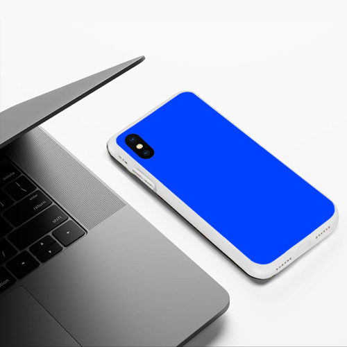 Чехол для iPhone XS Max матовый Неоновый кобальт синий, цвет белый - фото 5