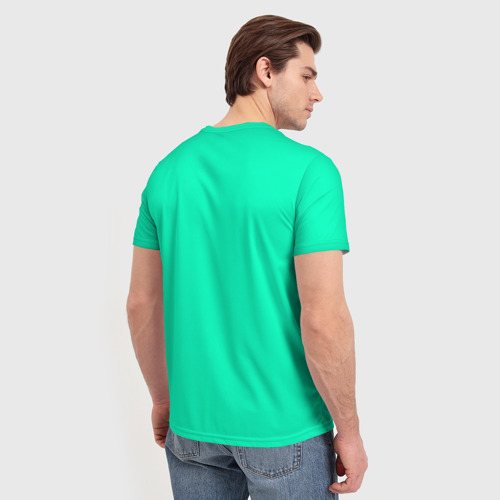 Мужская футболка 3D Яркий аквамарин, цвет 3D печать - фото 4