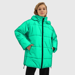 Женская зимняя куртка Oversize Яркий аквамарин - фото 2