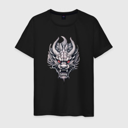 Маска восточного дракона – Мужская футболка хлопок с принтом купить со скидкой в -20%