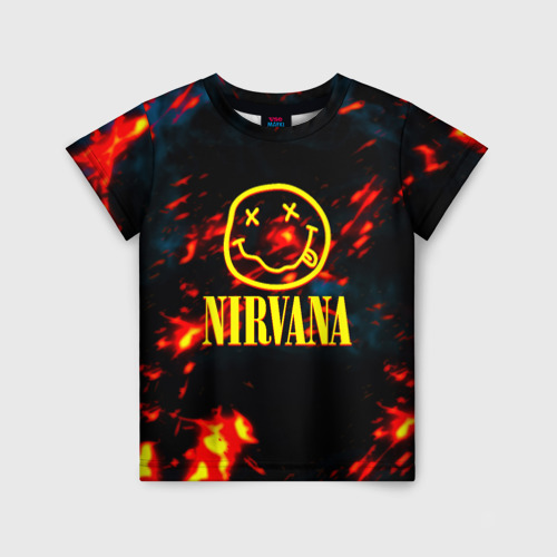 Детская футболка 3D Nirvana rock огненное лого лава, цвет 3D печать