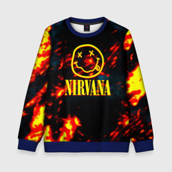 Детский свитшот 3D Nirvana rock огненное лого лава