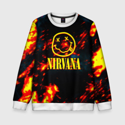 Детский свитшот 3D Nirvana rock огненное лого лава