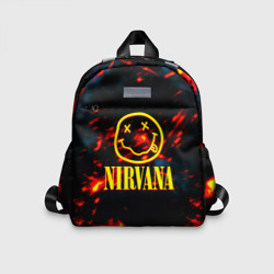 Детский рюкзак 3D Nirvana rock огненное лого лава