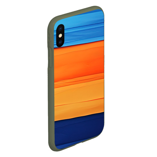 Чехол для iPhone XS Max матовый с принтом Разноцветный полосатик, вид сбоку #3